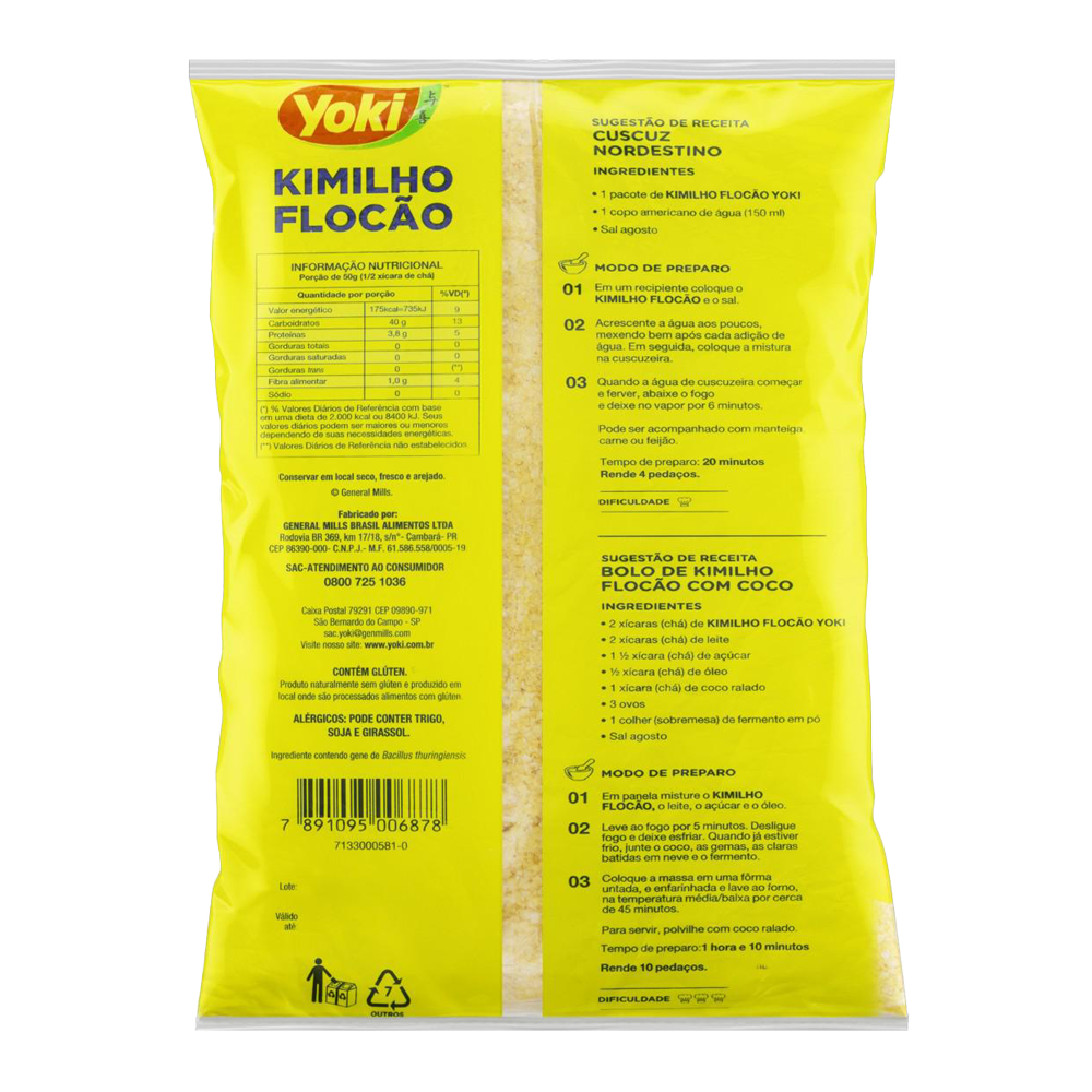 HARINA DE MAÍZ EN COPOS FLOCÃO YOKI - 500g