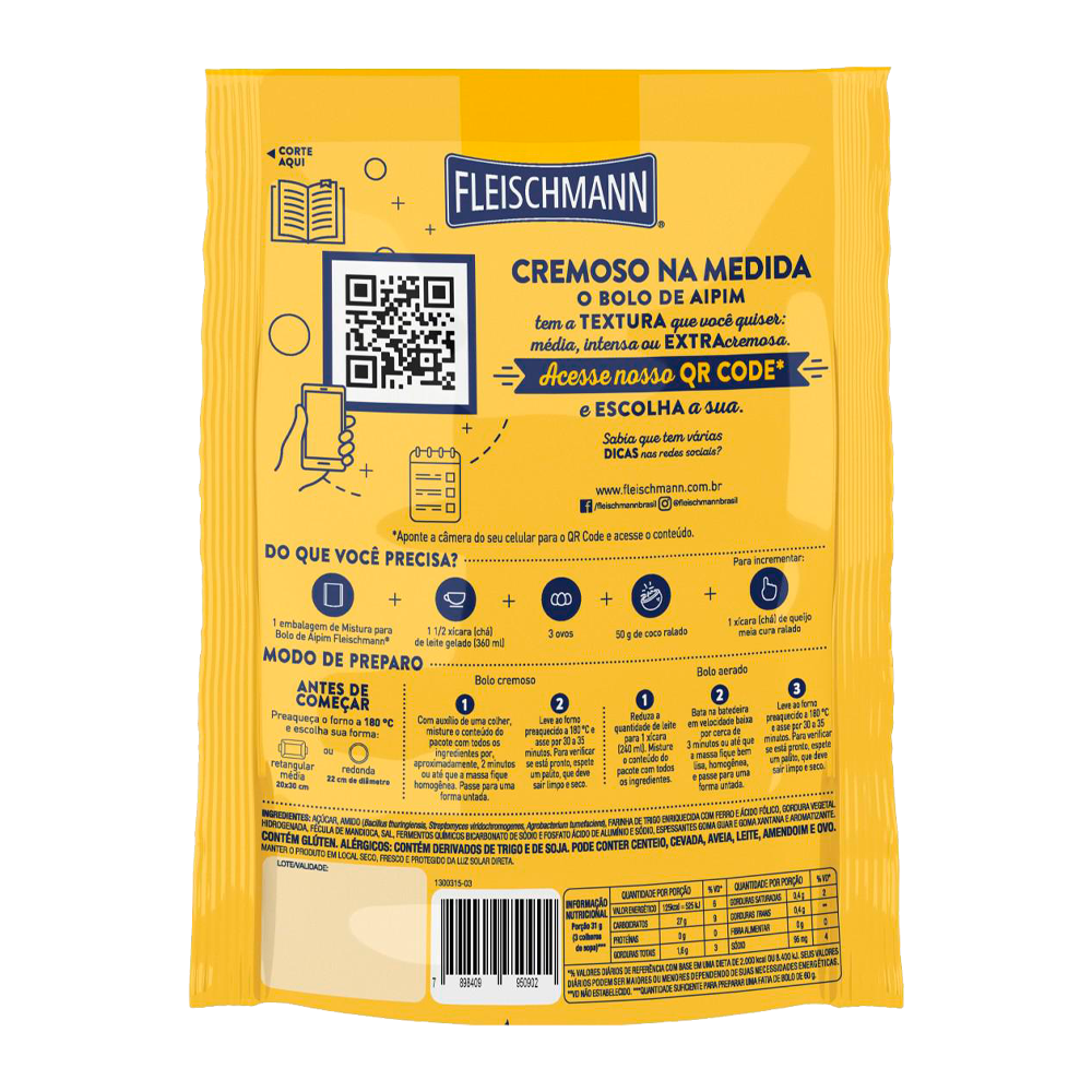 PREMEZCLA TORTA DE MANDIOCA FLEISCHMANN 390G