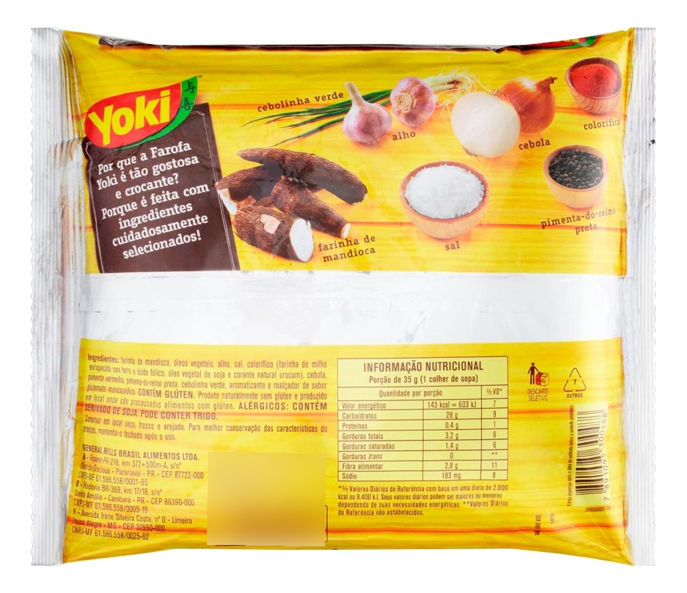 FAROFA TRADICIONAL YOKI - 400g