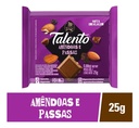 TABLETA CHOCOLATE TALENTO ALMENDRAS Y PASAS 25G