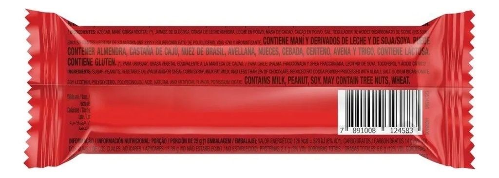 BARRITA CHOCOLATE GAROTO CROCANTE 25G