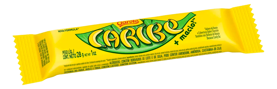 BARRITA CHOCOLATE CARIBE GAROTO - 28g