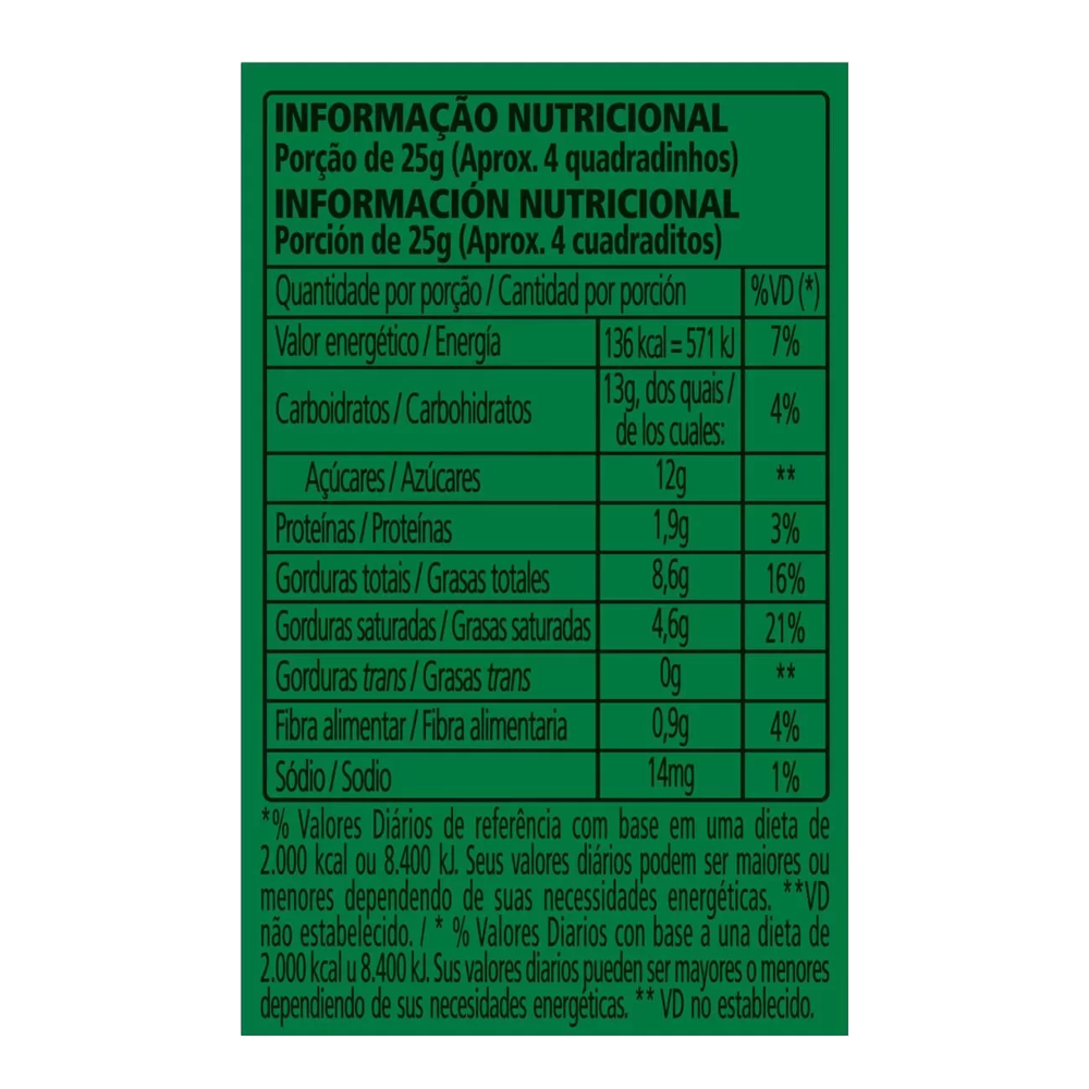 CHOCOLATE TALENTO CASTAÑAS DE PARÁ - 25g