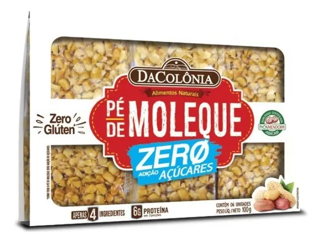 TURRON DE MANI PE-DE-MOLEQUE ZERO DACOLONIA 100G
