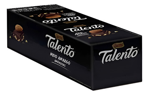DISPLAY TALENTO SEMIAMARGO ALMENDRAS 25G X 15 UNIDADES 