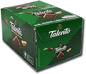 EMPAQUE DE CHOCOLATE TALENTO NUEZ DE BRASIL 85G - 12 UNIDADES