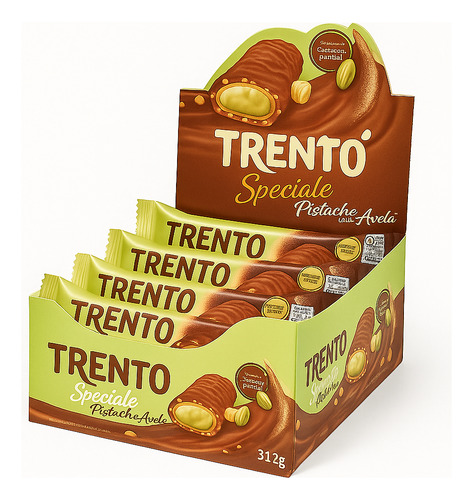 EMPAQUE DE TRENTO ESPECIAL PISTACHO  26G - 12 UNIDADES