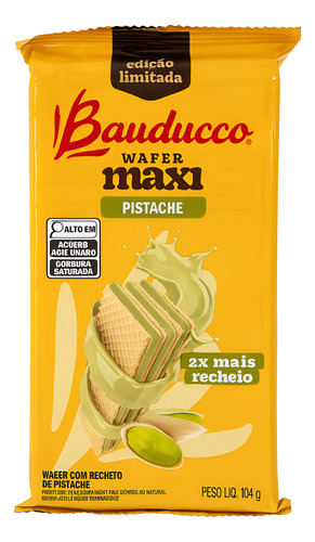 GALLETA WAFER MAXI PISTACHO BAUDUCCO 104G