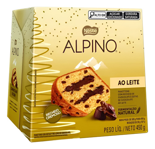 PAN DULCE PANETTONE NESTLE ALPINO RELLENO DE CHOCOLATE 450G
