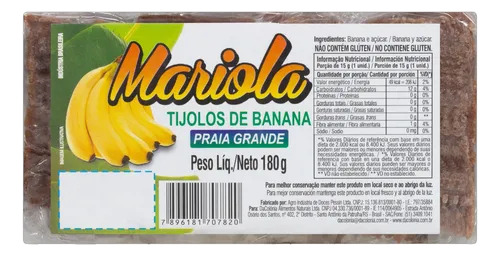 DULCE DE BANANA (MARIOLA) TIPO LADRILLITO 180G