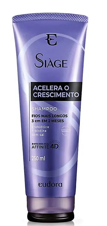NUEVO! SHAMPOO EUDORA SIAGE ACELERA O CRESCIMENTO BISNAGA 250ML