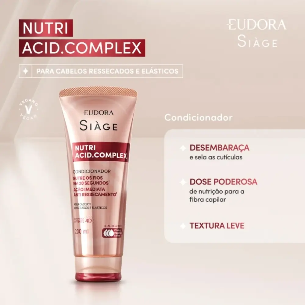 NUEVO! CONDICIONADOR EUDORA SIAGE NUTRI COMPLEX BISNAGA 200ML