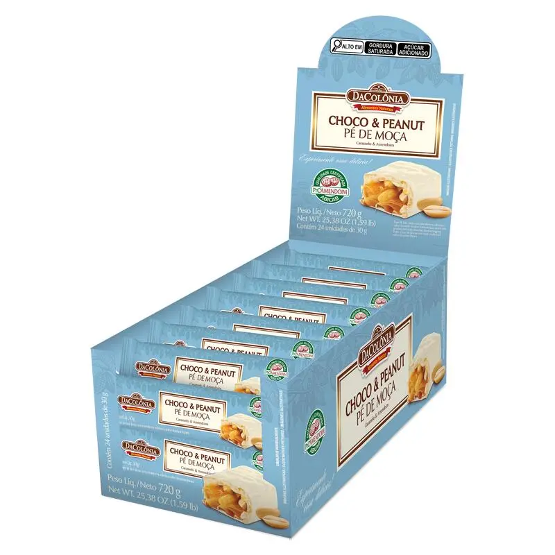 DISPLAY DE PE DE MOCA CON CHOCOLATE BLANCO 30G - 24 UNIDADES