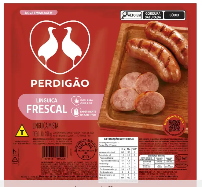 LINGUICA MISTA CONGELADA PERDIGAO 700G
