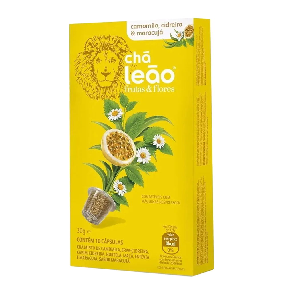CHÁ LEÃO - TÉ DE MANZANILLA, HIERBA LUISA Y MARACUYÁ DISPLAY - 10 CÁPSULAS