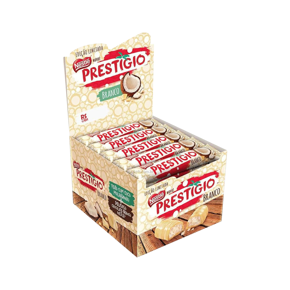 EMPAQUE DE CHOCOLATES PRESTIGIO BLANCO - 30 UNIDADES