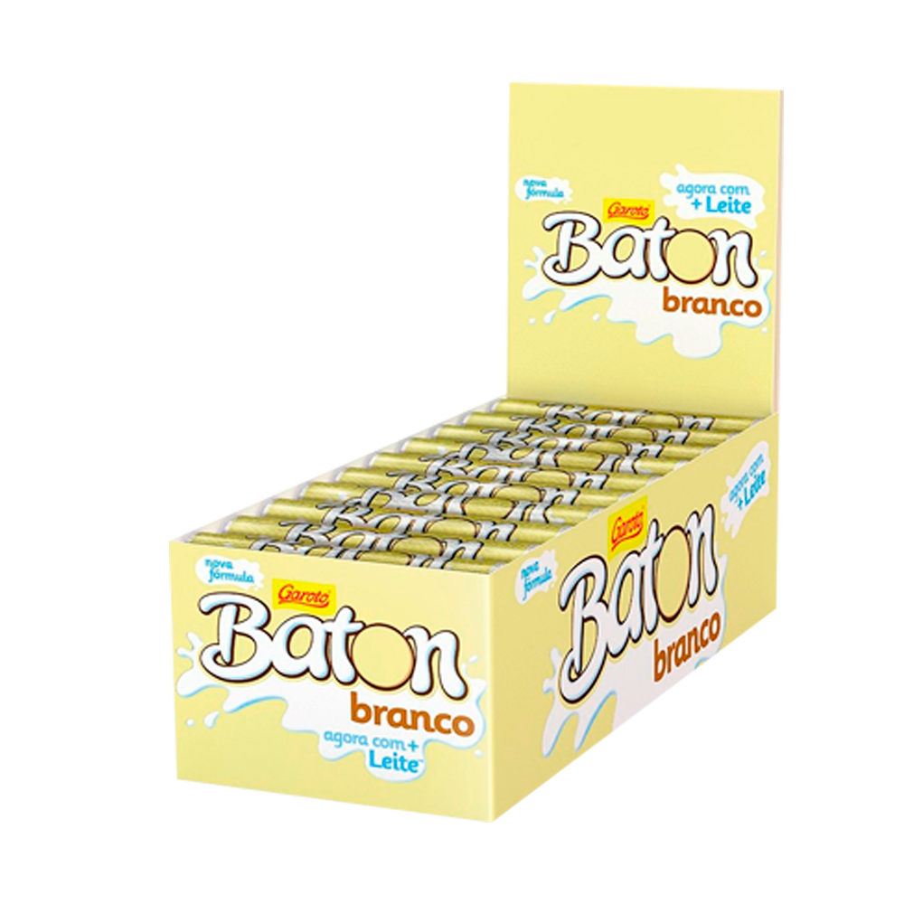 EMPAQUE DE CHOCOLATES BATON BLANCO - 30 Unidades