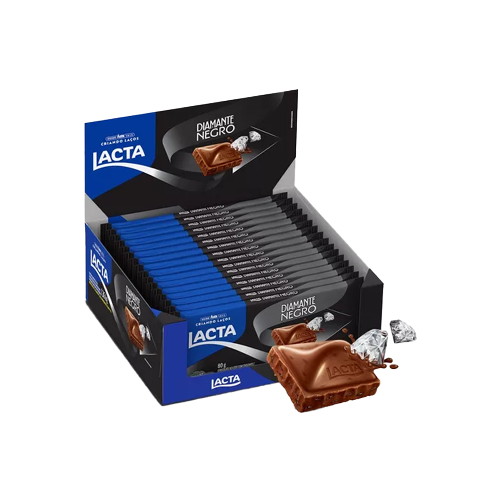 EMPAQUE DE BARRAS DE CHOCOLATE LACTA DIAMANTE NEGRO - 17 Unidades