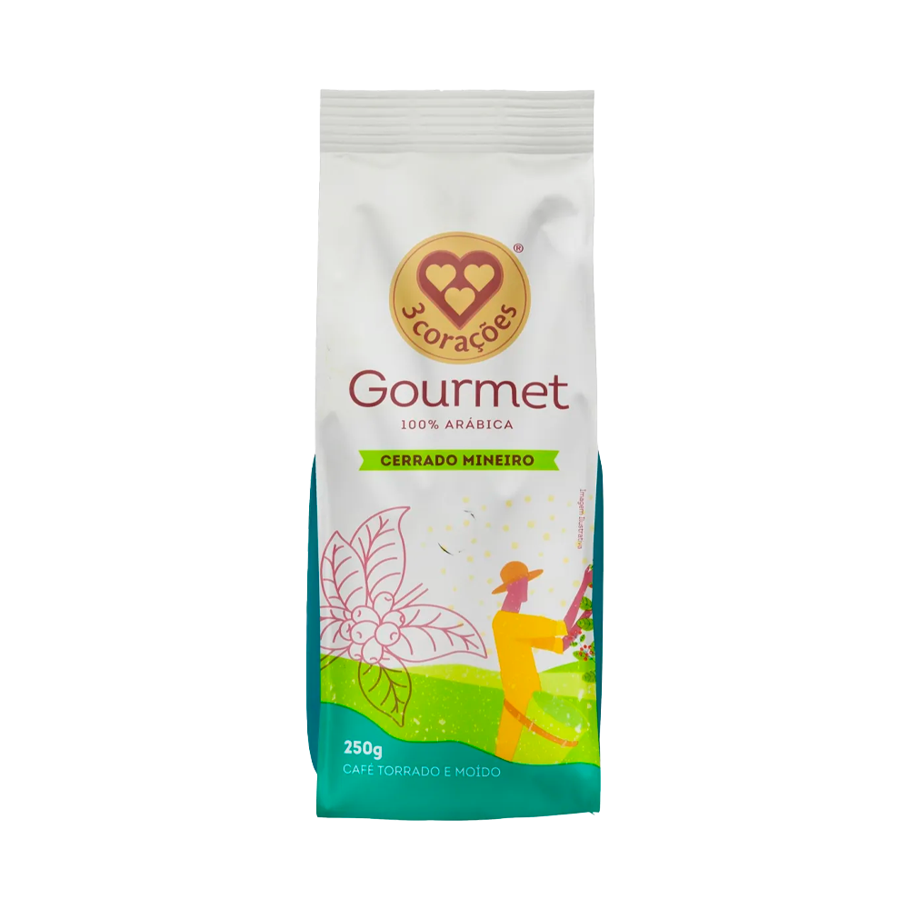 CAFÉ MOLIDO 3 CORAZONES GOURMET CERRADO MINEIRO 250G