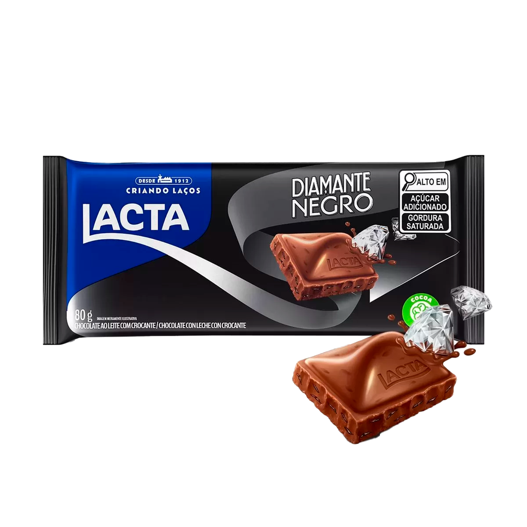 CHOCOLATE LACTA DIAMANTE NEGRO 80G