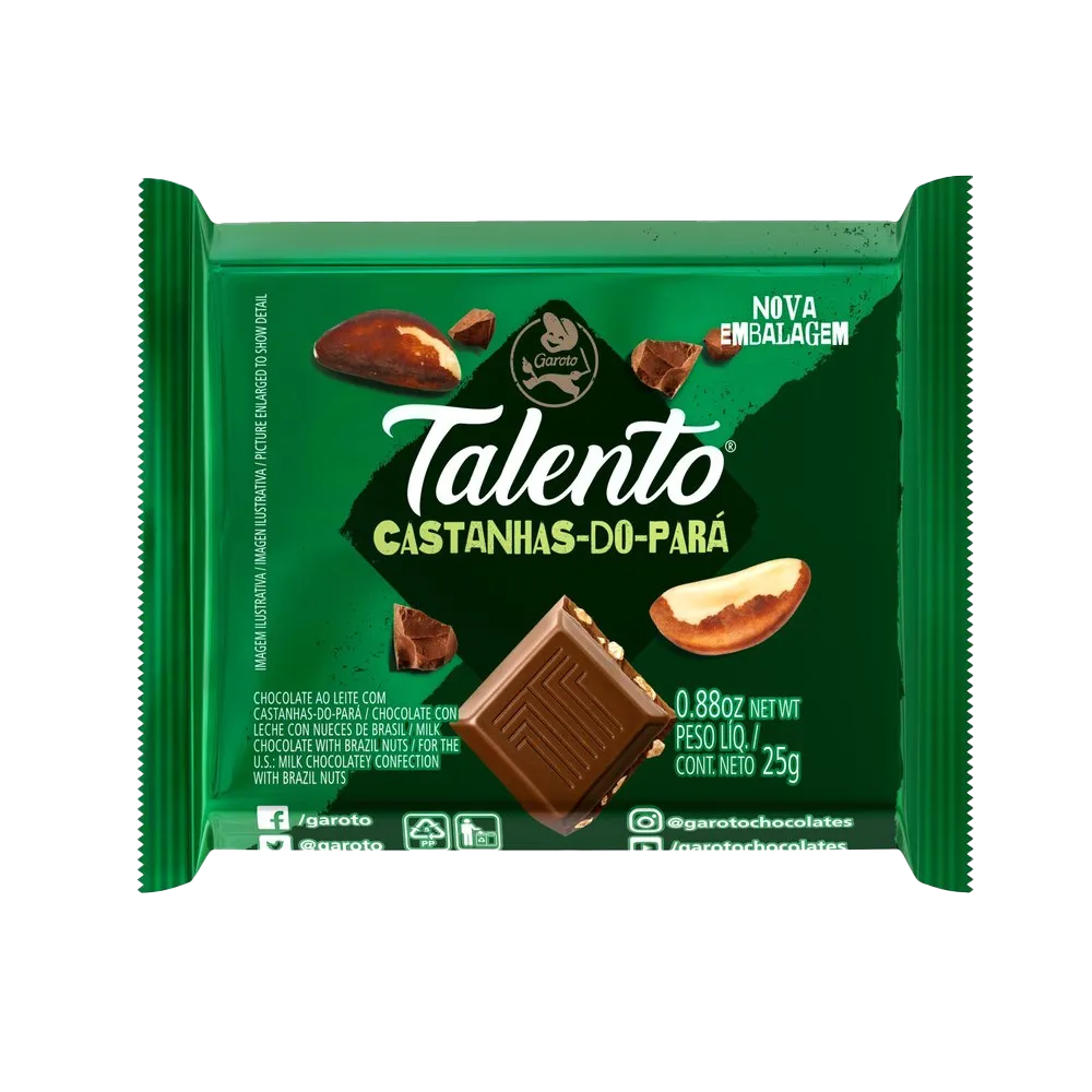CHOCOLATE TALENTO CASTAÑAS DE PARÁ - 25g