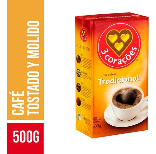 CAFÉ 3 CORAÇÕES MOLIDO TRADICIONAL - 500g