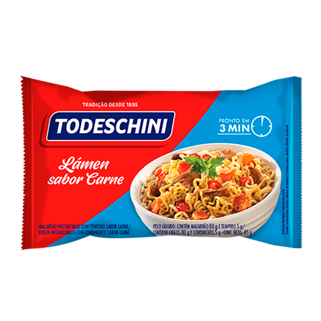 FIDEO INSTANTÁNEO TODESCHINI SABOR CARNE 80g