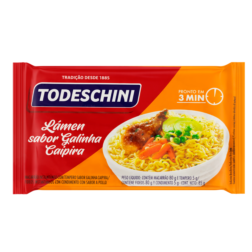 FIDEO INSTANTÁNEO TODESCHINI SABOR GALLINA CAMPESINA 80g