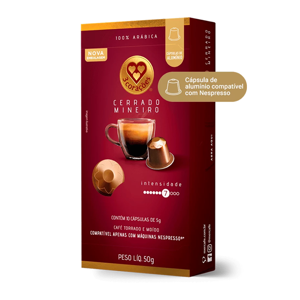 CAPSULAS DE CAFE 3CORACOES CERRADO MINEIRO 5,6G X 10UNI