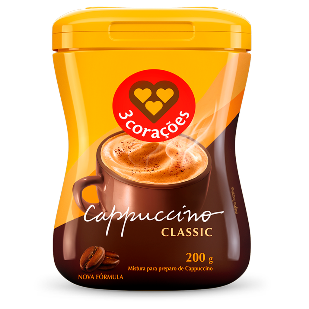 CAFÉ CAPPUCCINO 3 CORAÇÕES CLASSIC 200g