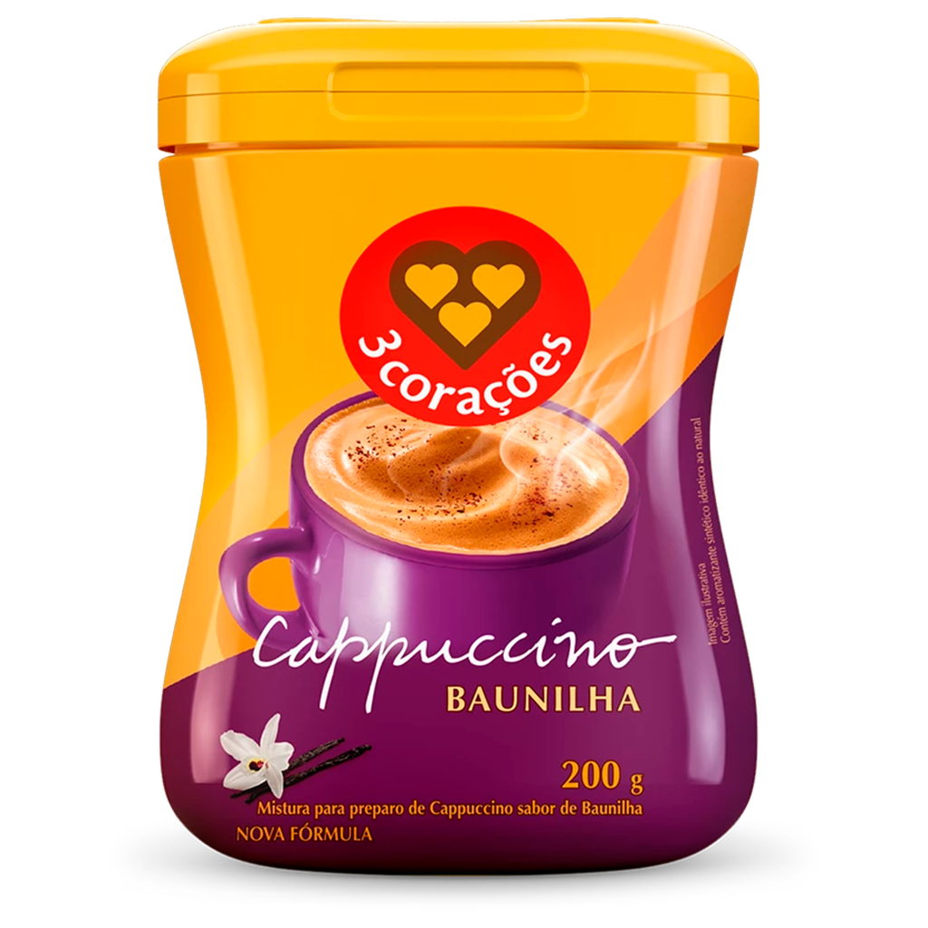 CAFÉ CAPPUCCINO 3 CORAÇÕES VAINILLA 200g