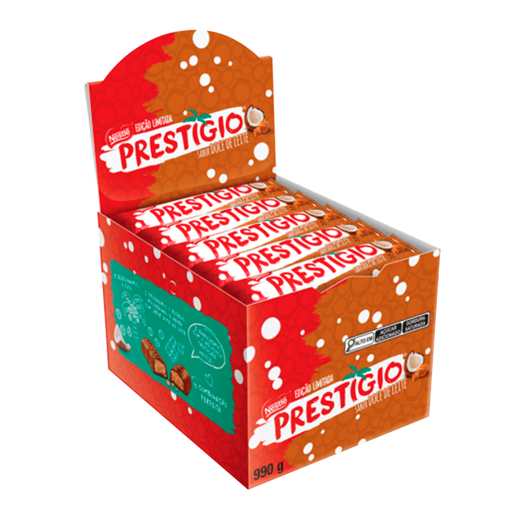 EMPAQUE CHOCOLATE PRESTIGIO SABOR DULCE DE LECHE 33G - 30 UNIDADES - NESTLE