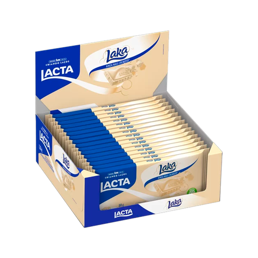 [D00305] EMPAQUE DE BARRAS DE CHOCOLATE LACTA LAKA BLANCO - 17 Unidades