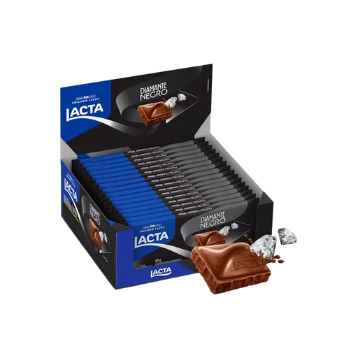[D00306] EMPAQUE DE BARRAS DE CHOCOLATE LACTA DIAMANTE NEGRO - 17 Unidades