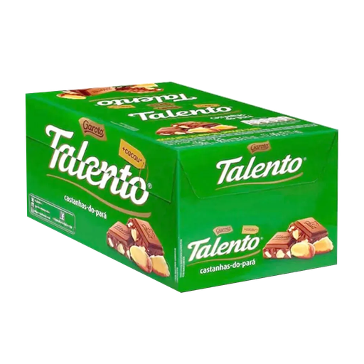 [D00298] EMPAQUE DE CHOCOLATES TALENTO CASTAÑA DE PARÁ - C/15 UNIDADES DE 25g