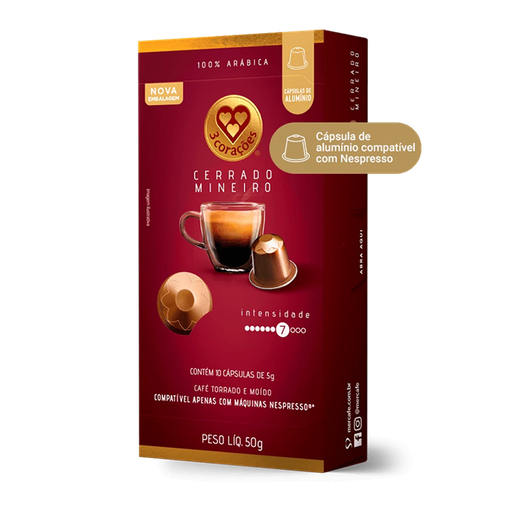 [000222] CAPSULAS DE CAFE 3CORACOES CERRADO MINEIRO 5,6G X 10UNI