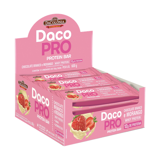 [D00389] EMPAQUE DE BARRAS DACOPRO PROTEIN FRUTILLA Y CHOCOLATE 600G - 12 UNI