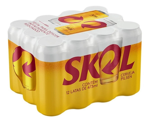 [P00154] PACK DE CERVEZA SKOL PILSEN - 473ML - 12 UNI