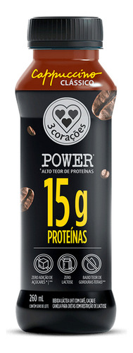 [000496] BEBIDA LÁCTEA 3 CORAÇÕES CAPPUCCINO CLASSICO POWER 260ml