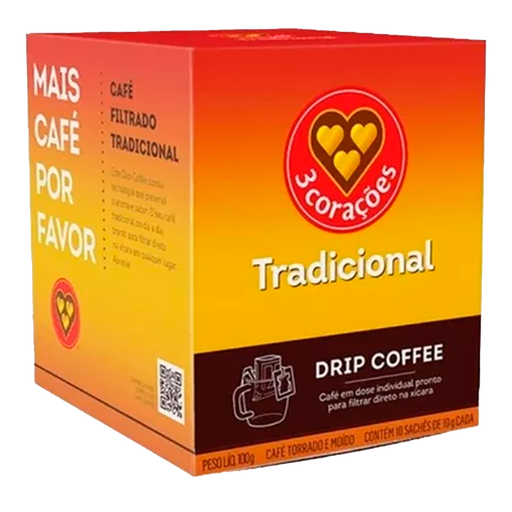 [DP010819] DRIP COFFEE 3 CORAÇÕES TRADICIONAL 10g - 10Unidades