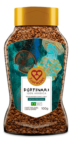 [000559] CAFÉ 3 CORAÇÕES SOLUBLE LIOFILIZADO PORTINARI PENEIRANDO 100g