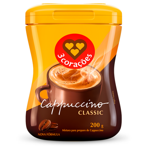 [000521] CAFÉ CAPPUCCINO 3 CORAÇÕES CLASSIC 200g
