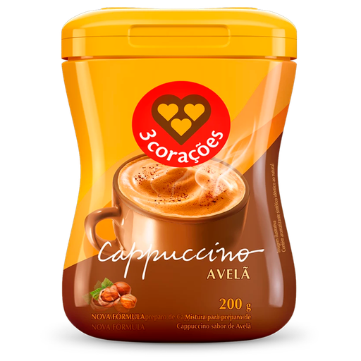 [000522] CAFÉ CAPPUCCINO 3 CORAÇÕES AVELLANA 200g