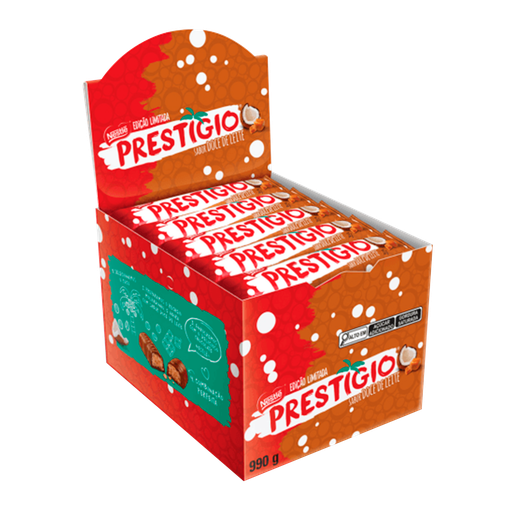 [D00565] EMPAQUE CHOCOLATE PRESTIGIO SABOR DULCE DE LECHE 33G - 30 UNIDADES - NESTLE