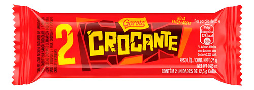[010906] BARRITA CHOCOLATE GAROTO CROCANTE 25G