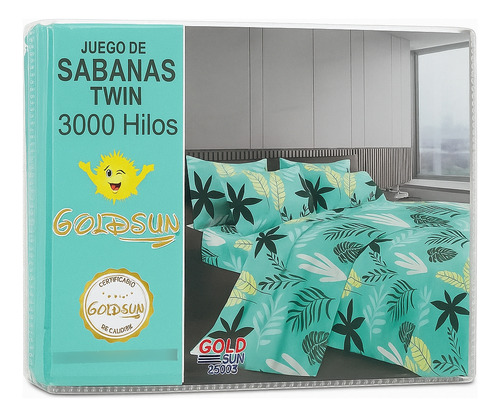 [002004] Juego De Sabanas Twin Size 1 Plaza Y Media 3000 Hilos 