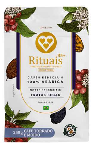 [011314] CAFÉ TOSTADO EN GRANO 3 CORAZONES RITUALES FRUTOS SECOS 250G