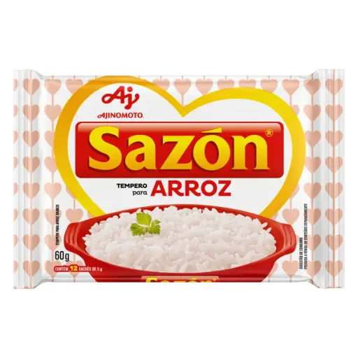 [011672] ADEREZO EN POLVO PARA ARROZ SAZON PAQUETE 60G 12 UNIDADES